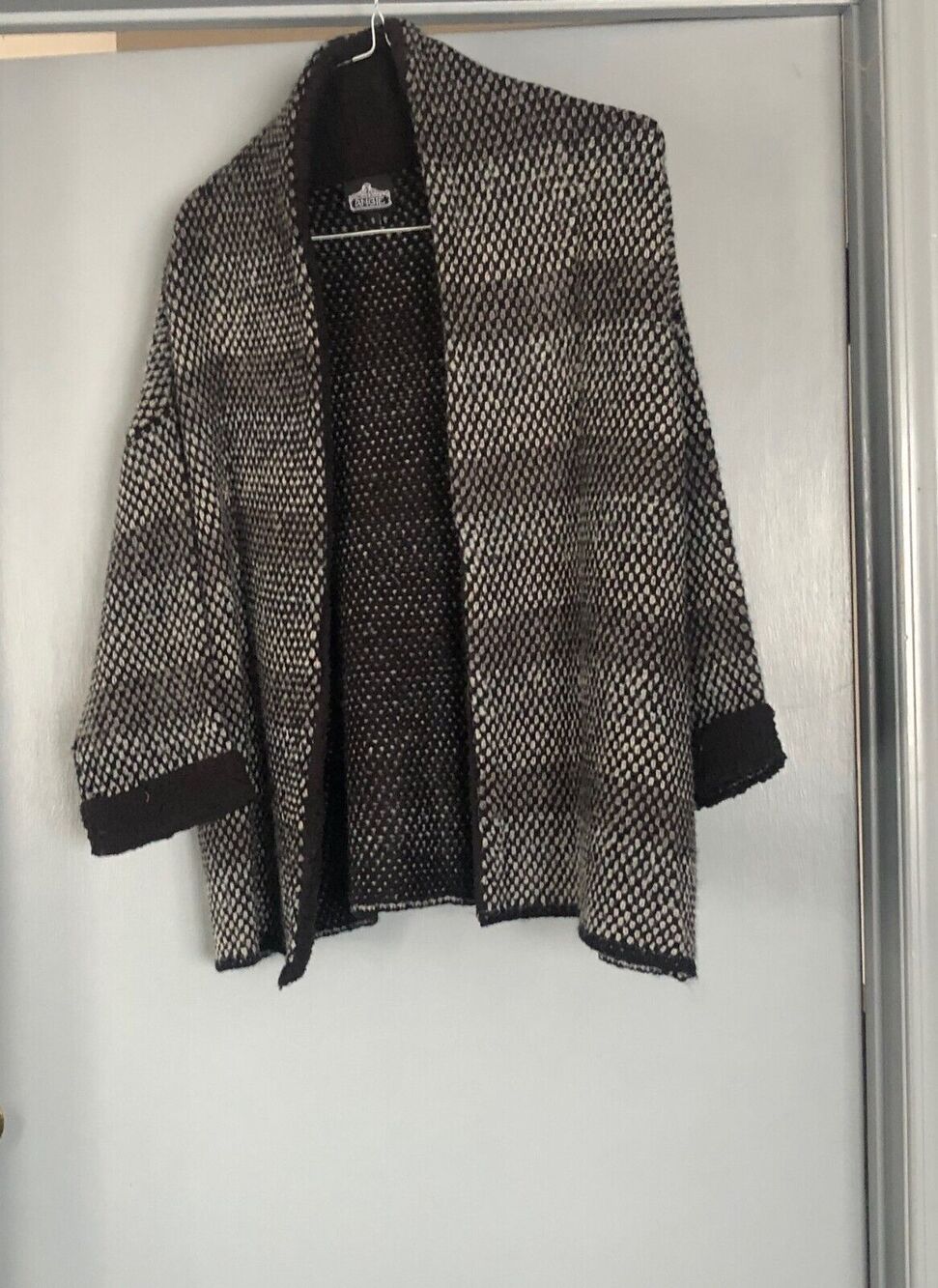 NWT Open Cardigan Bulky Knit Sweater Long sleeved Striped Sz Small Warm Cuddly